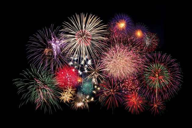 fireworks isolated on Black