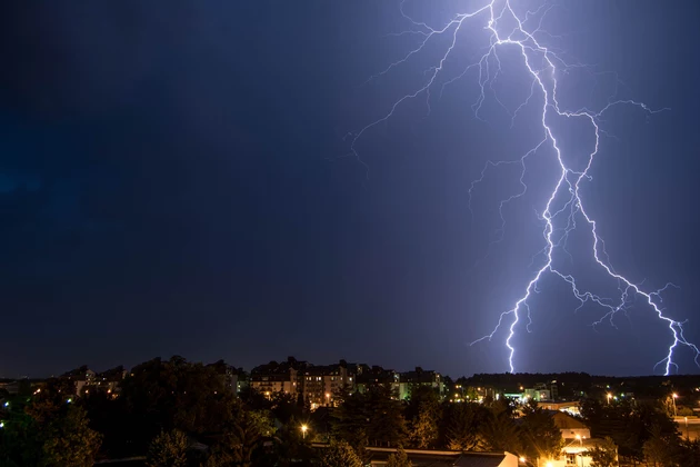 Lightning, Storm, City, Urban Scene, Heat Lightning